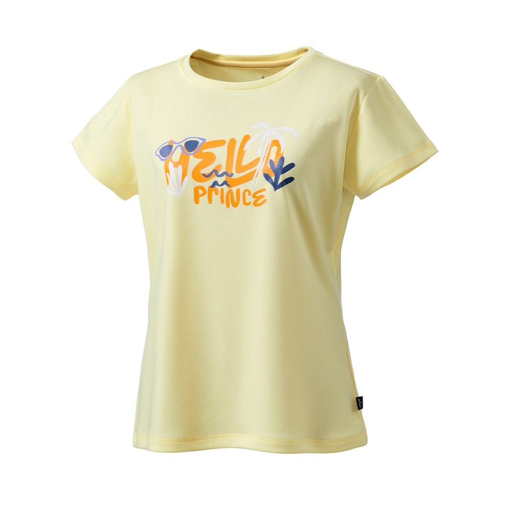Tシャツ 吸汗速乾/UPF50(ドライニット素材)(ペールイエロー-M)