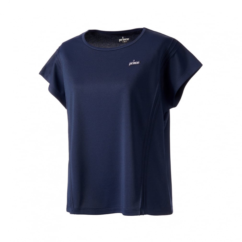 Prince プリンス テニスウェア 半袖Tシャツ MS3005 ネイビー新品L プリンス レディス テニス 半袖Tシャツ ゲームシャツ 吸汗速乾/UPF50+/