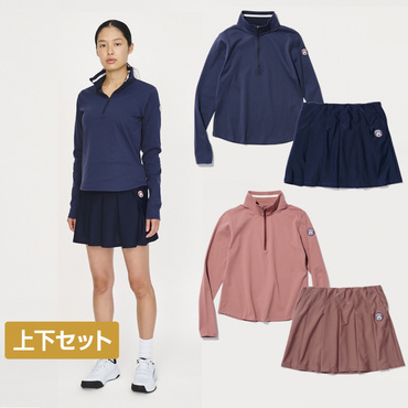 ハーフジップジャージ ・ テニススカート 上下セット