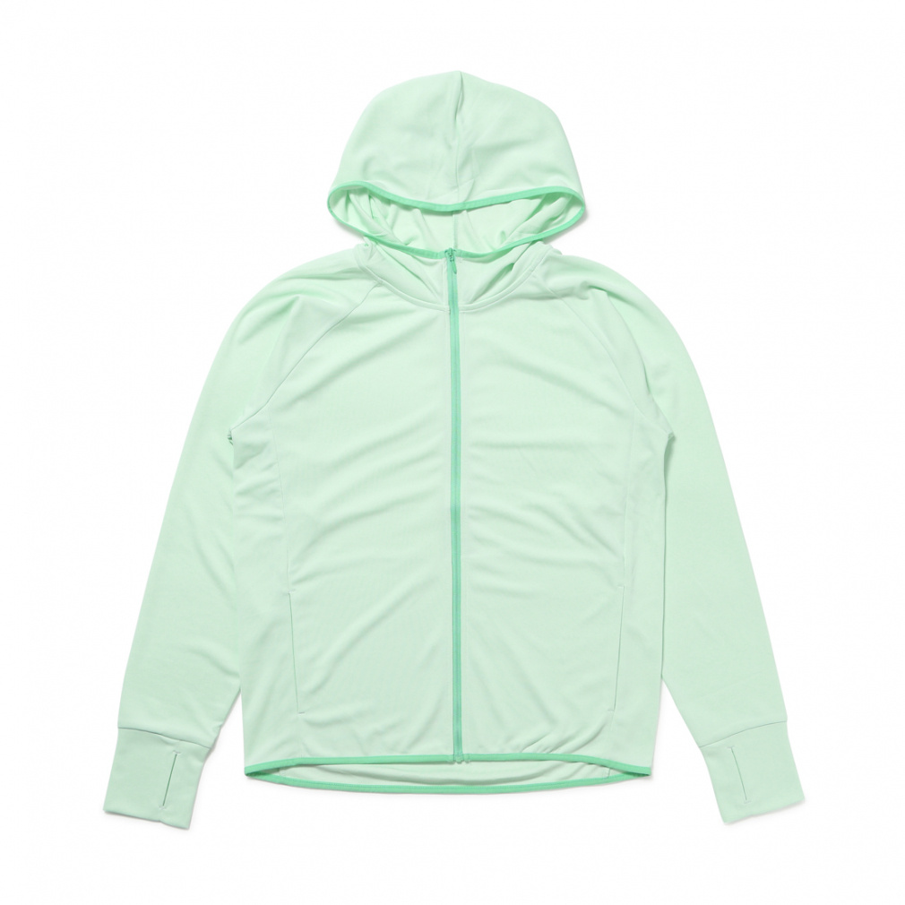 iCOOL 遮熱UV ジップパーカ(ペールグリーン-S　レディス)