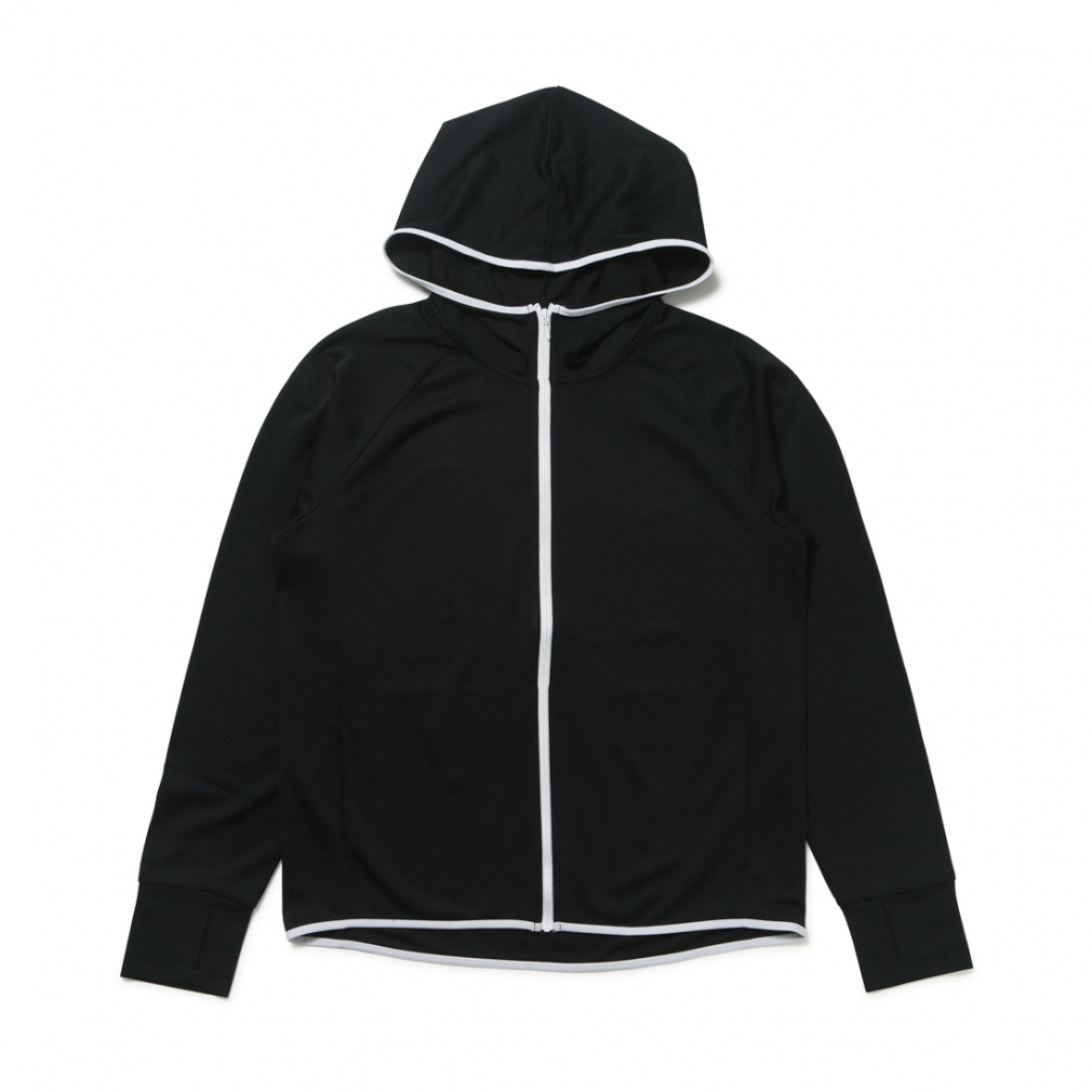 iCOOL 遮熱UV ジップパーカ(ブラック-S　レディス)