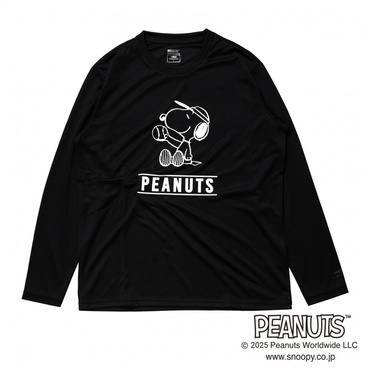グラフィック長袖Tシャツ スヌーピー(ブラック-L)