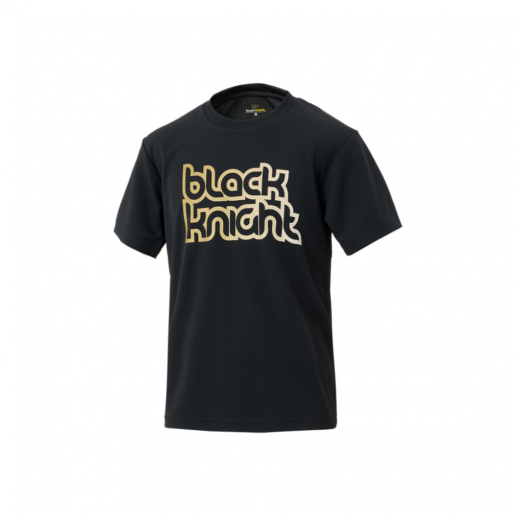 バドミントン 半袖Tシャツ(ブラック×ゴールド-S　ユニセックス)