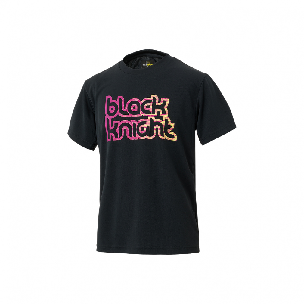 バドミントン 半袖Tシャツ(ブラック×ピンク-S　ユニセックス)
