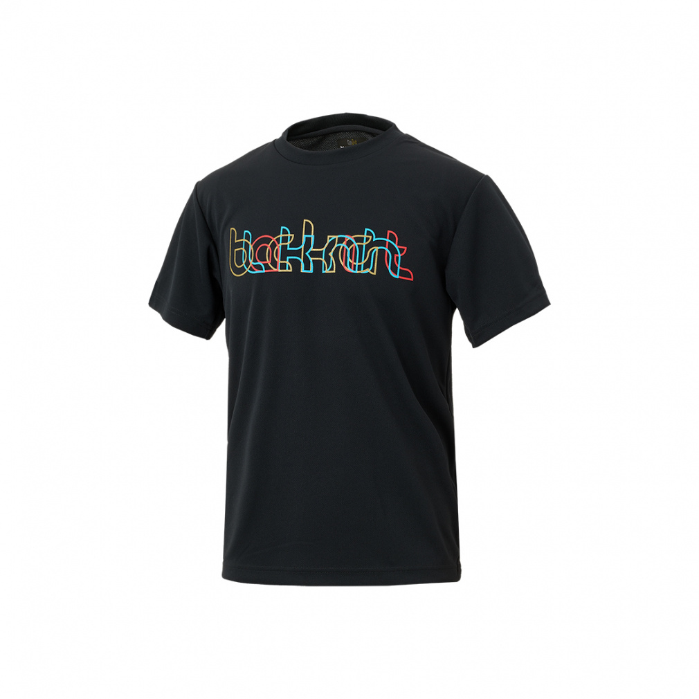 バドミントン 半袖Tシャツ(ブラック-S　ユニセックス)