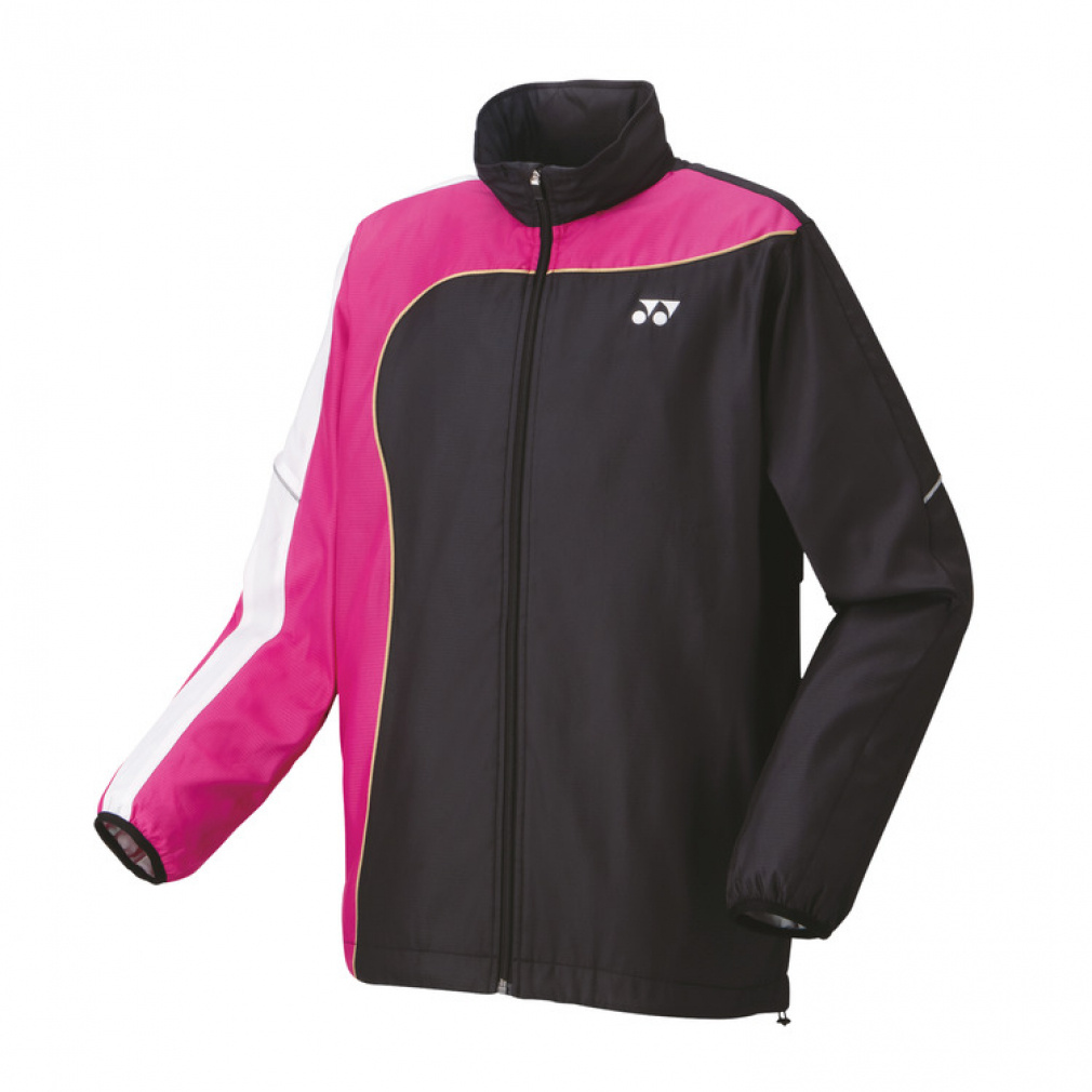 YONEX フルジップウォームアップジャケット Lサイズ ピンク/ブラック ヨネックス ジュニア(キッズ・子供) テニス ウインドブレーカー 裏地付