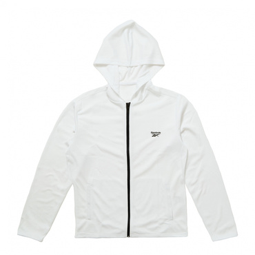 PEメッシュフルZIPUVパーカー(ホワイト-M)