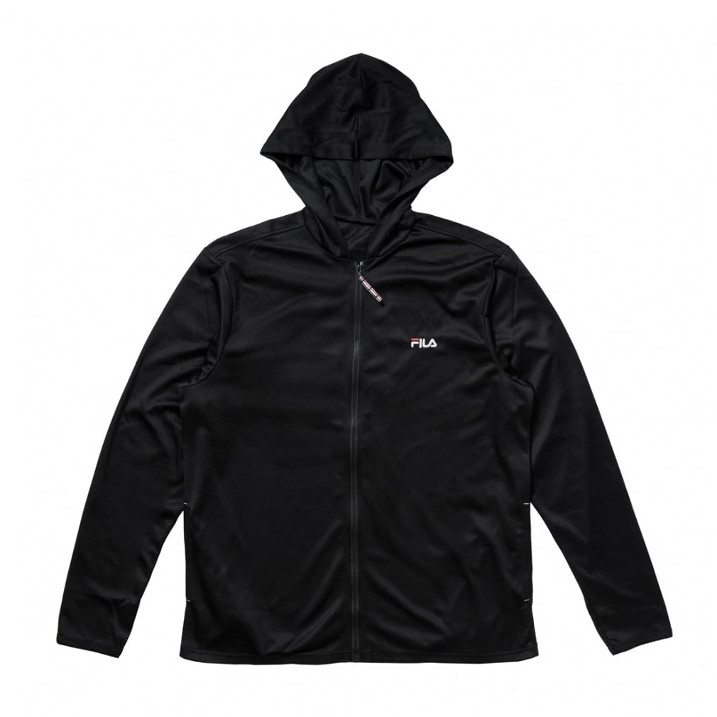 メッシュ無地UVパーカー(ブラック-M)