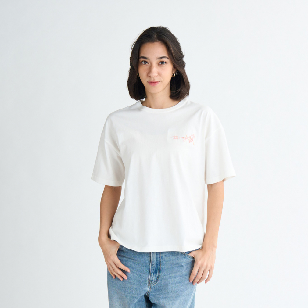 COLORFUL EMBROIDERY TEE(ホワイト-S　レディス)