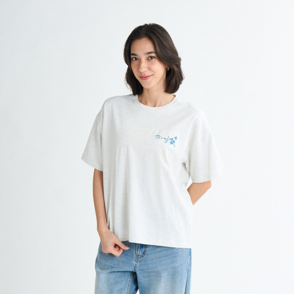 COLORFUL EMBROIDERY TEE(ペールグレー-S　レディス)