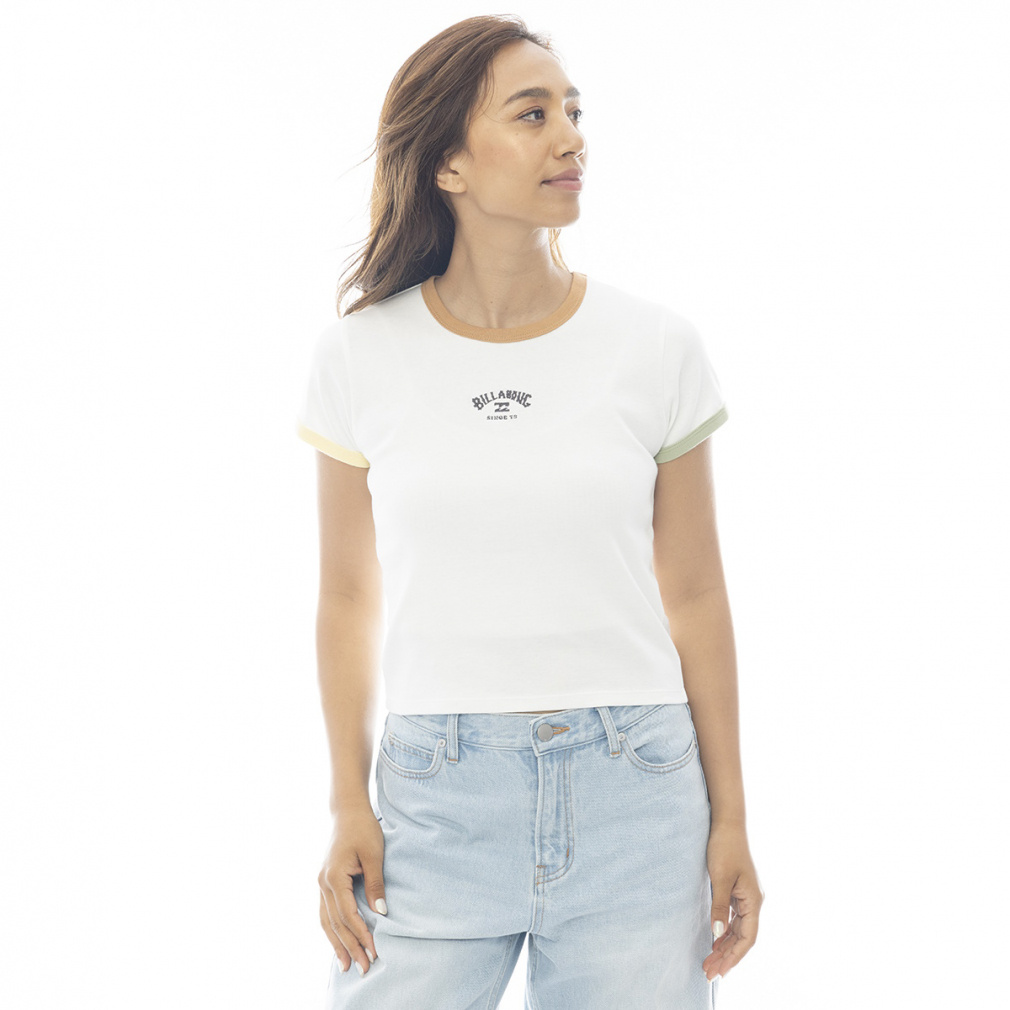 2025春夏 ビラボン レディース サーフ 半袖Tシャツ RINGER BABY FIT