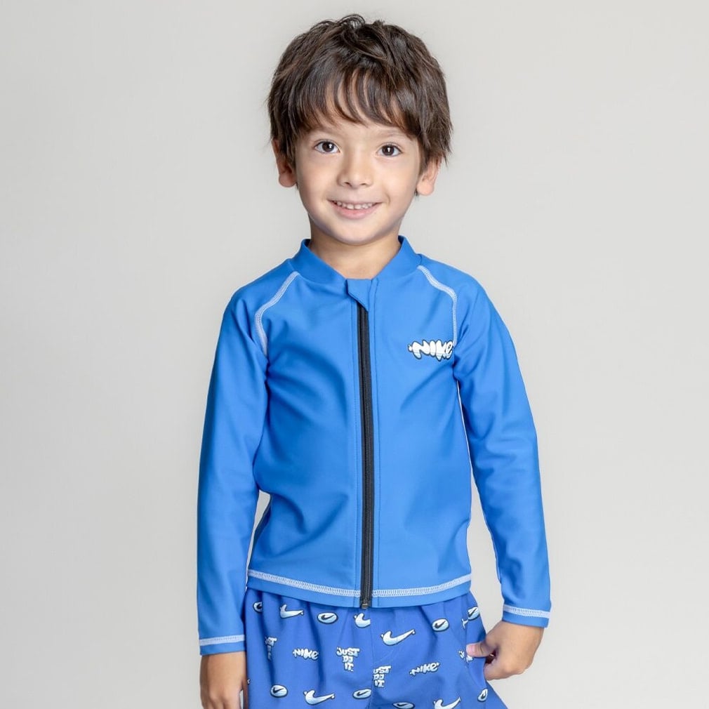 SS26 トドラーボーイズジップ付きラッシュガード(ブルー-90cm)