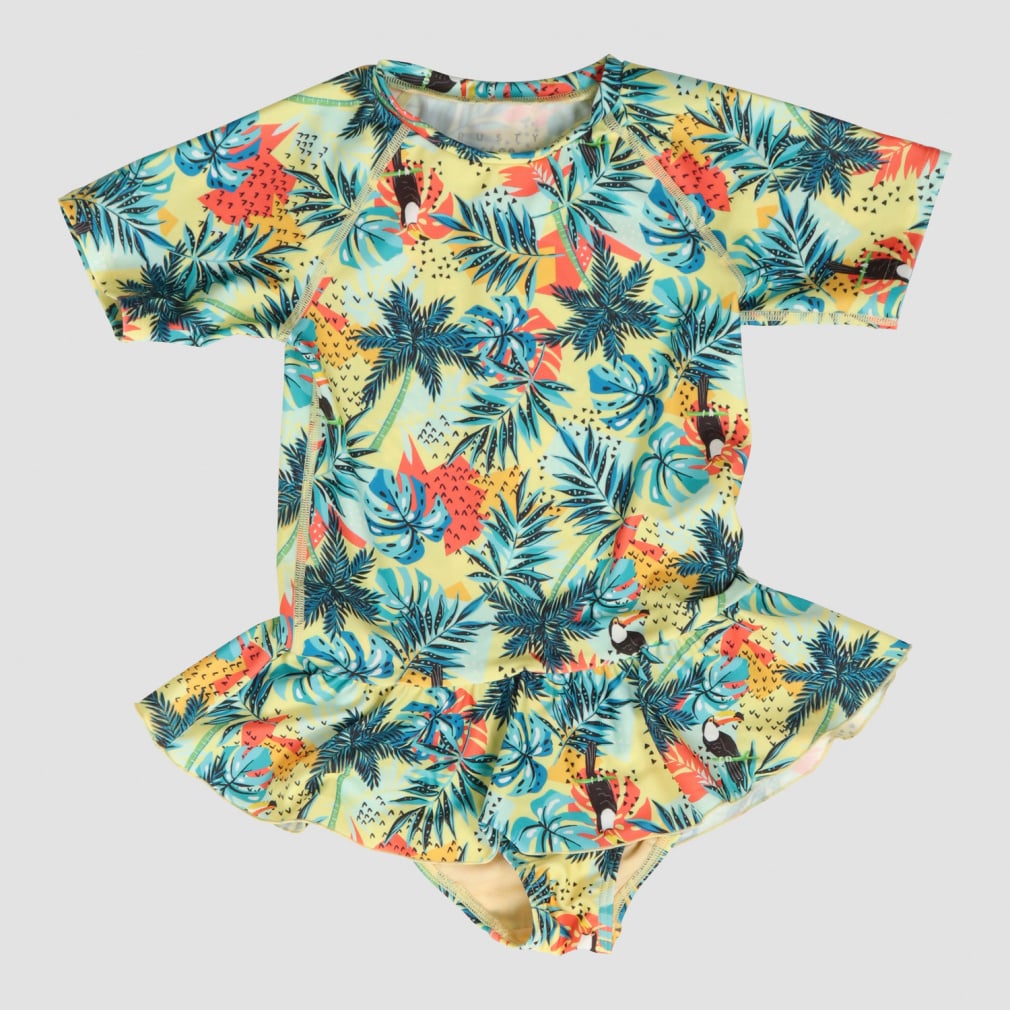 スイムスーツ 女の子(イエロー-100cm)