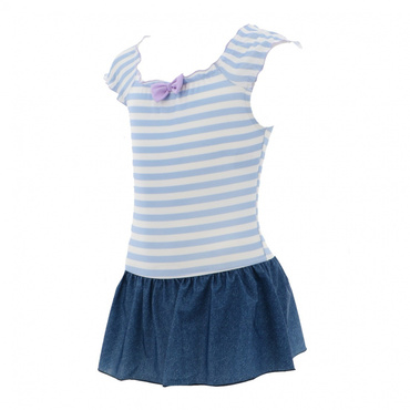 ボーダー&デニムスカートワンピース