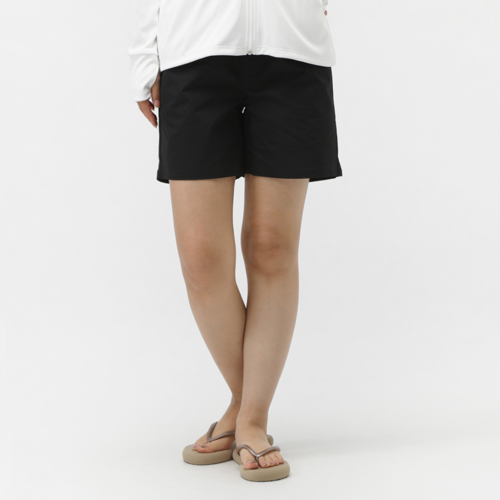 ショート丈ボードショーツ UPF50+(ブラック-S)