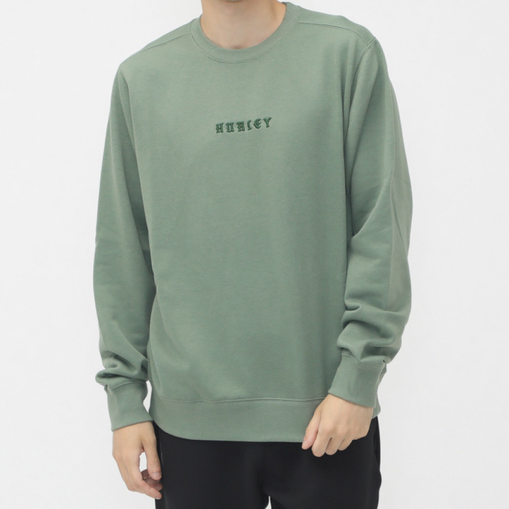 M OLD ENGLISH SWEAT CREW(オリーブ-M)