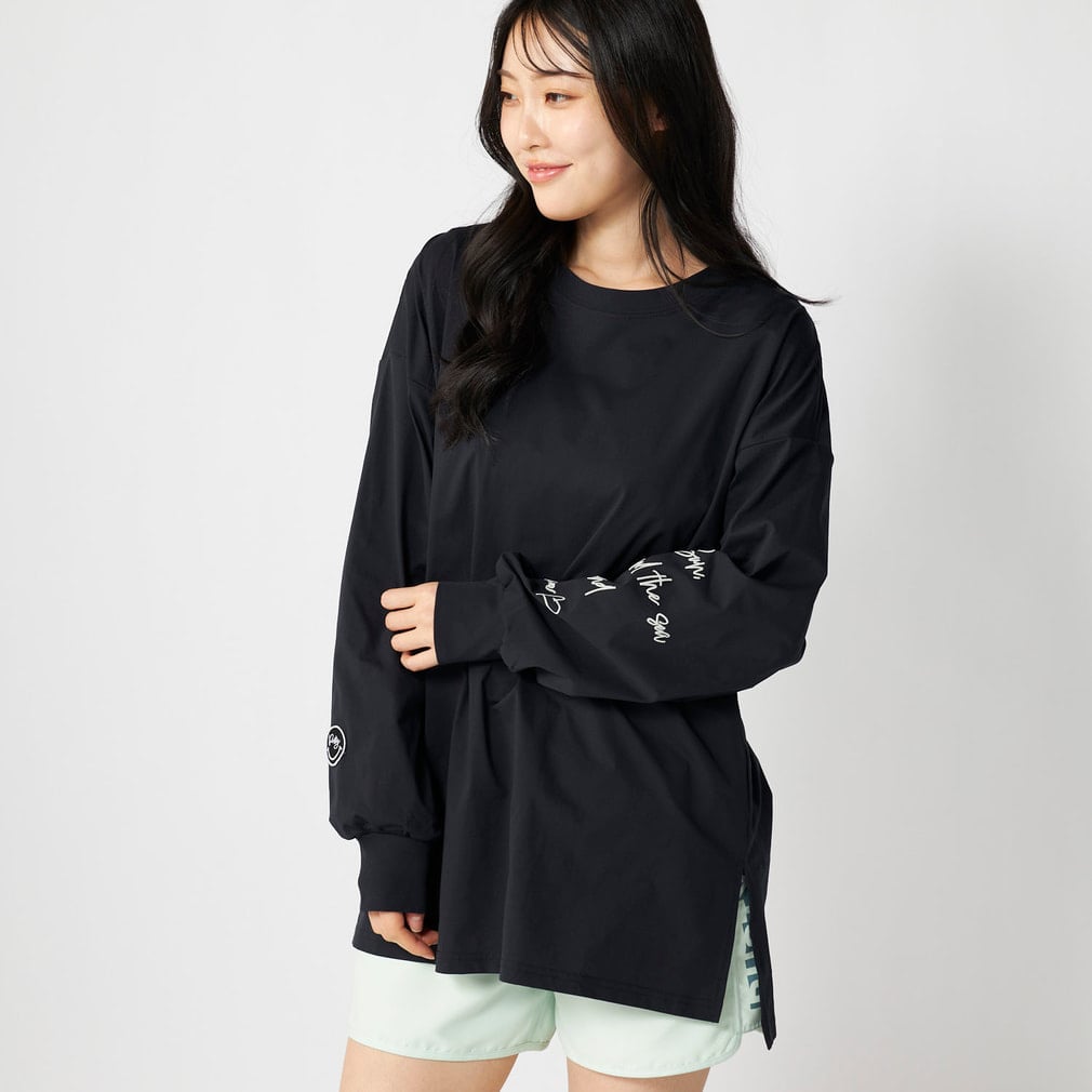 長袖UVTシャツ(ブラック-M)