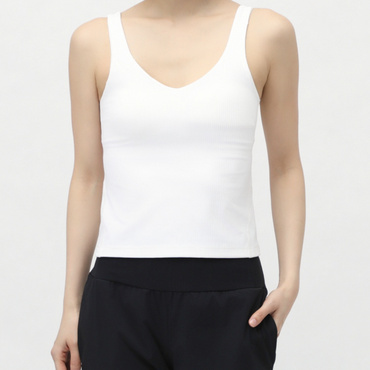 フィットネス 縦畝ミドルサポートスポーツブラ