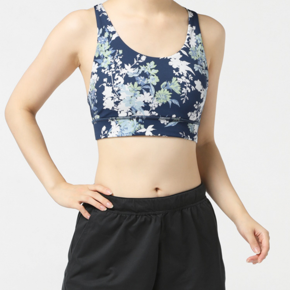 ティゴラ レディース スポーツブラ スポブラ Xバック フラワー柄 TR