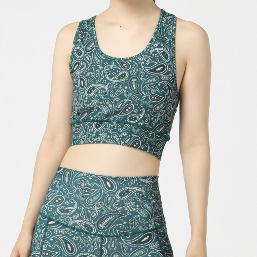 TIGORA by BEAMS DESIGN ペイズリーブラトップ(グリーン-M)