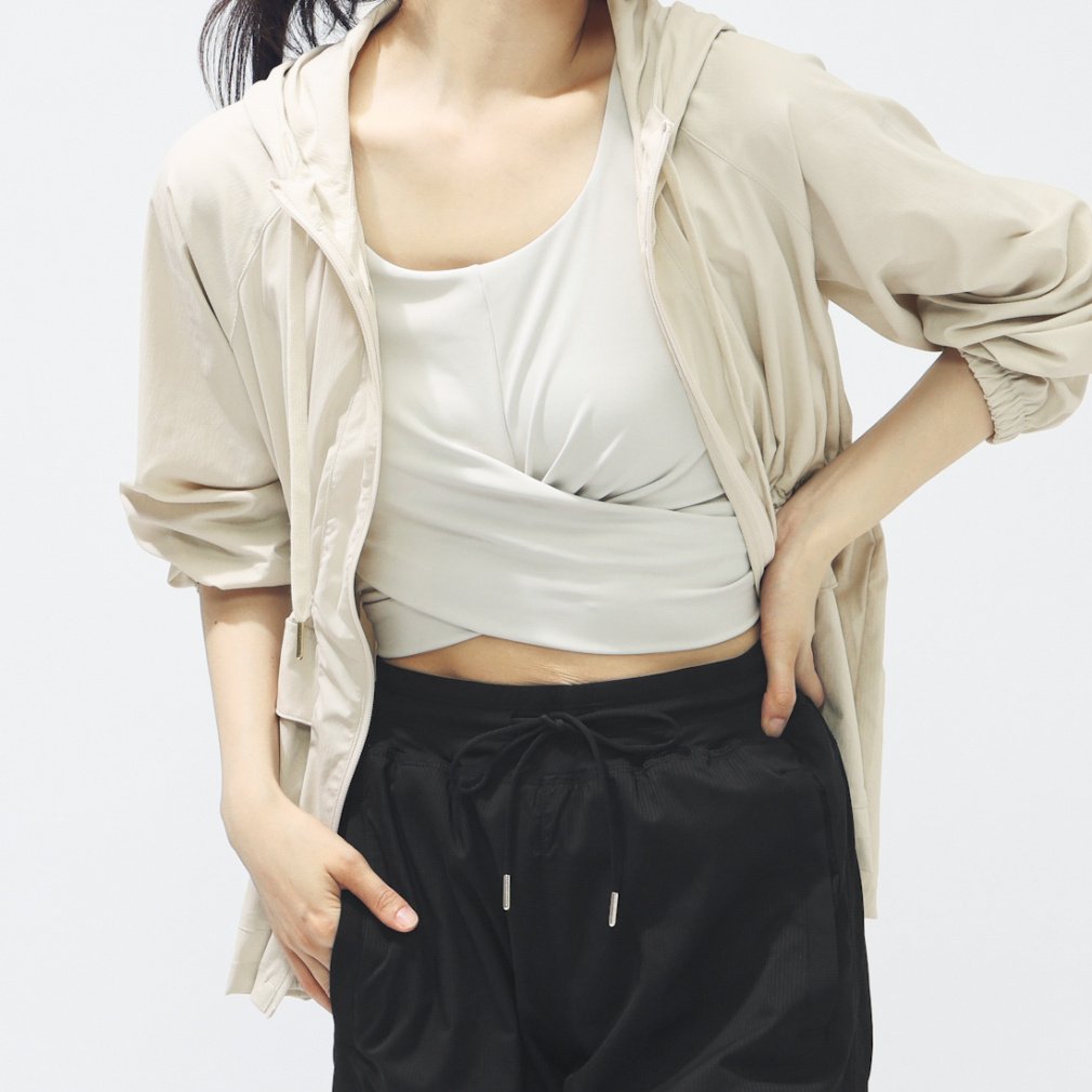 ティゴラ レディース アウター フィットネス 縦畝ウエストシャーリング