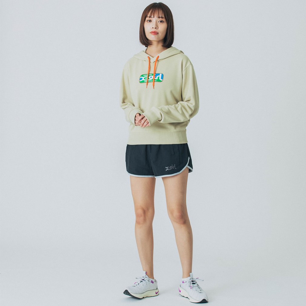 エックスガール レディース アウター ショートフーディースウェットシャツ SHORT HOODIE SWEATSHIRT 5251012002 パーカー スポーツウェア ヨガウェア X-girl
