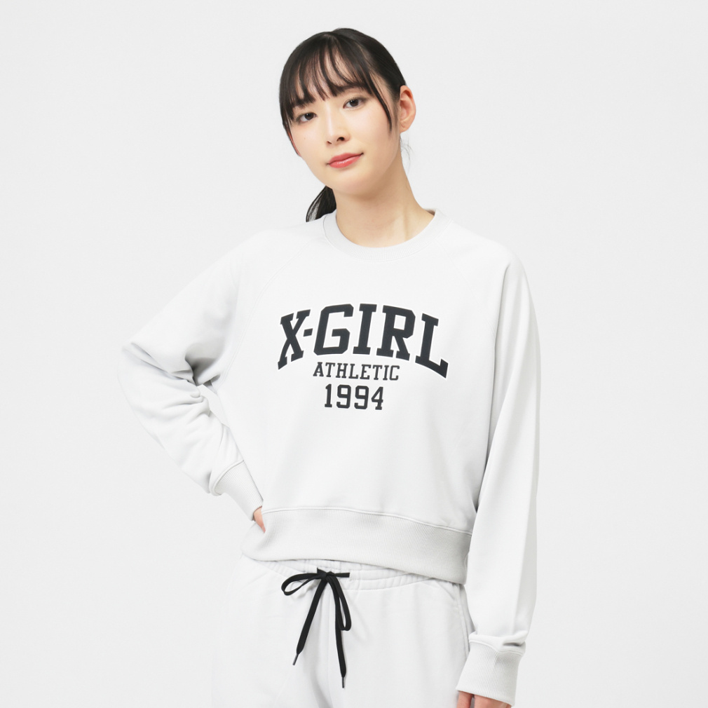 エックスガール レディース 長袖 Tシャツ カレッジロゴショートクルー