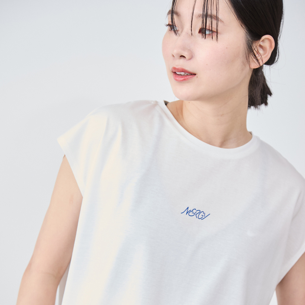 フレンチスリーブTシャツ(オフホワイト-M　レディス)