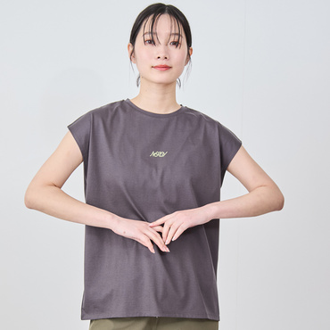 フレンチスリーブTシャツ(チャコールグレー-M　レディス)