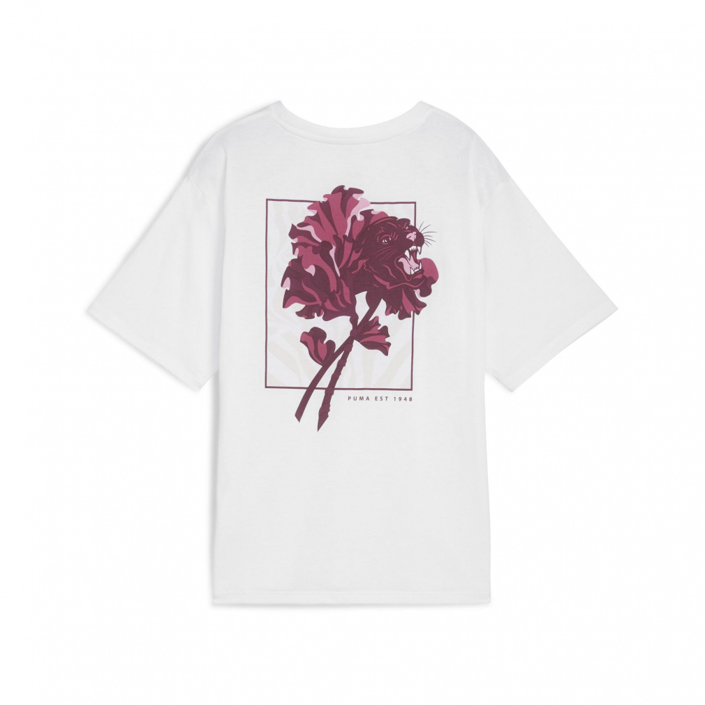 プーマ レディース 半袖 Tシャツ W FLORAL CAT GRAPHIC Tシャツ 528309