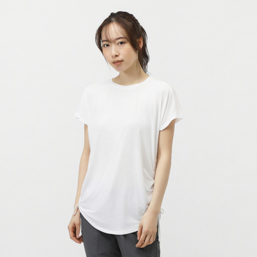 フィットネス サイドシャーリングTシャツ(ホワイト-S　レディス)