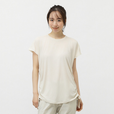 フィットネス サイドシャーリングTシャツ(ライトベージュ-S　レディス)