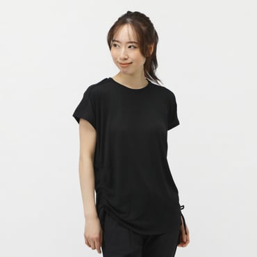 フィットネス サイドシャーリングTシャツ(ブラック-S　レディス)