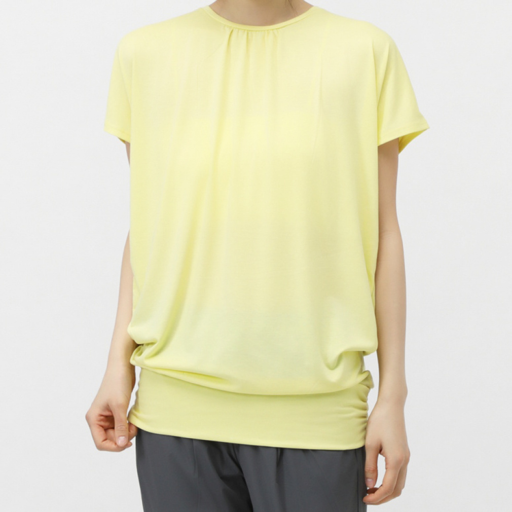 ティゴラ レディース 半袖 Tシャツ フィットネス 背中開きチュニックTシャツ TR-3F2385TS スポーツウェア ヨガウェア TIGORA