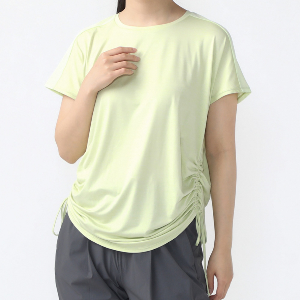 ティゴラ レディース 半袖 Tシャツ フィットネス サイドシャーリング半袖Tシャツ TRー3F2314TS スポーツウェア ヨガウェア TIGORA