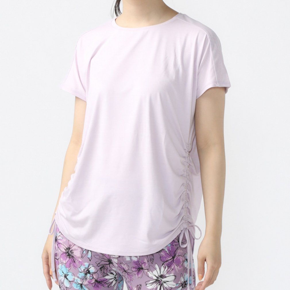 ティゴラ レディース 半袖 Tシャツ フィットネス サイドシャーリング半袖Tシャツ TRー3F2314TS スポーツウェア ヨガウェア TIGORA
