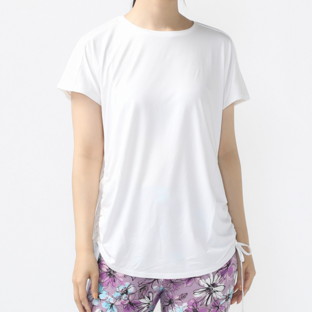 ティゴラ レディース 半袖 Tシャツ フィットネス サイドシャーリング半袖Tシャツ TRー3F2314TS スポーツウェア ヨガウェア TIGORA