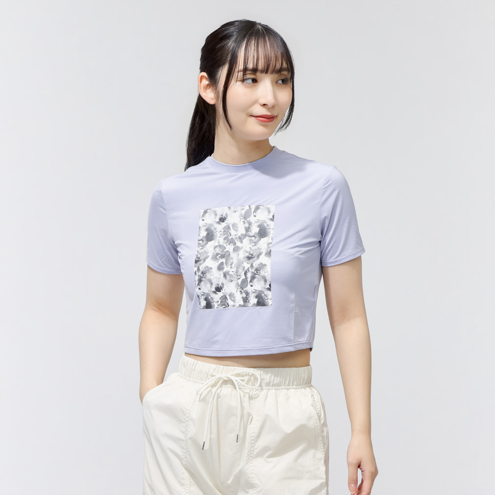 ティゴラ レディース 半袖 Tシャツ クロップドTシャツ柄 TR-3F2356TS