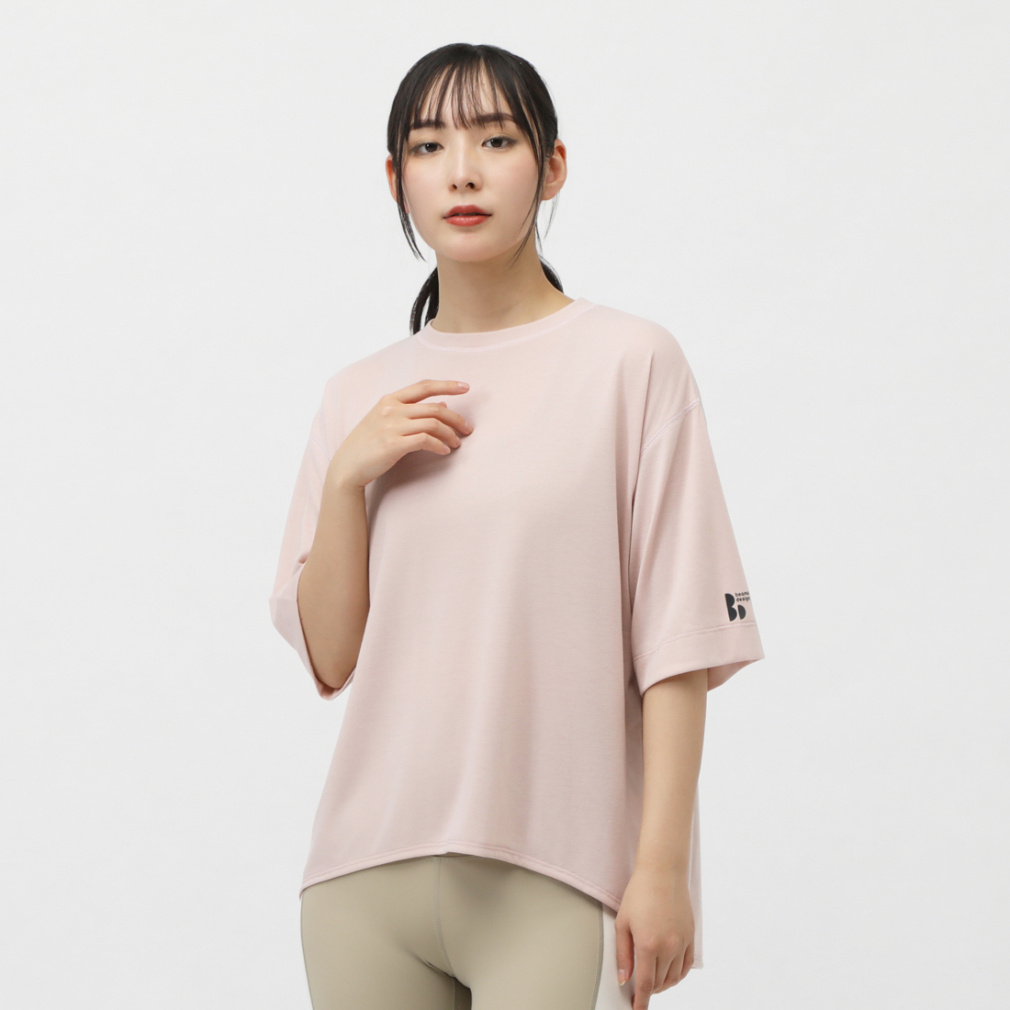 TIGORA by BEAMS DESIGN レディース 半袖 Tシャツ ワイドTシャツ TRBM-3P2025TS スポーツウェア ヨガウェア ティゴラバイビームスデザイン