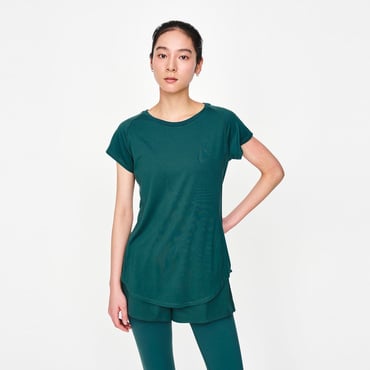 フィットネスラウンドテールTシャツ