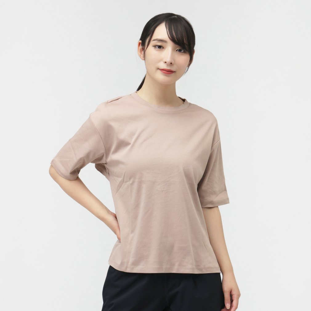 ティゴラ レディース 半袖 Tシャツ UVカットコットンバックスリットTシャツ TR-3F2745TS スポーツウェア ヨガウェア TIGORA