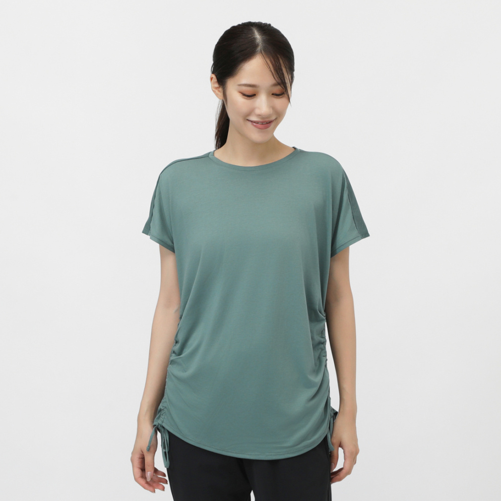 ティゴラ レディース 半袖 Tシャツ サイドシャーリングTシャツ TR-3F2725TS スポーツウェア ヨガウェア TIGORA