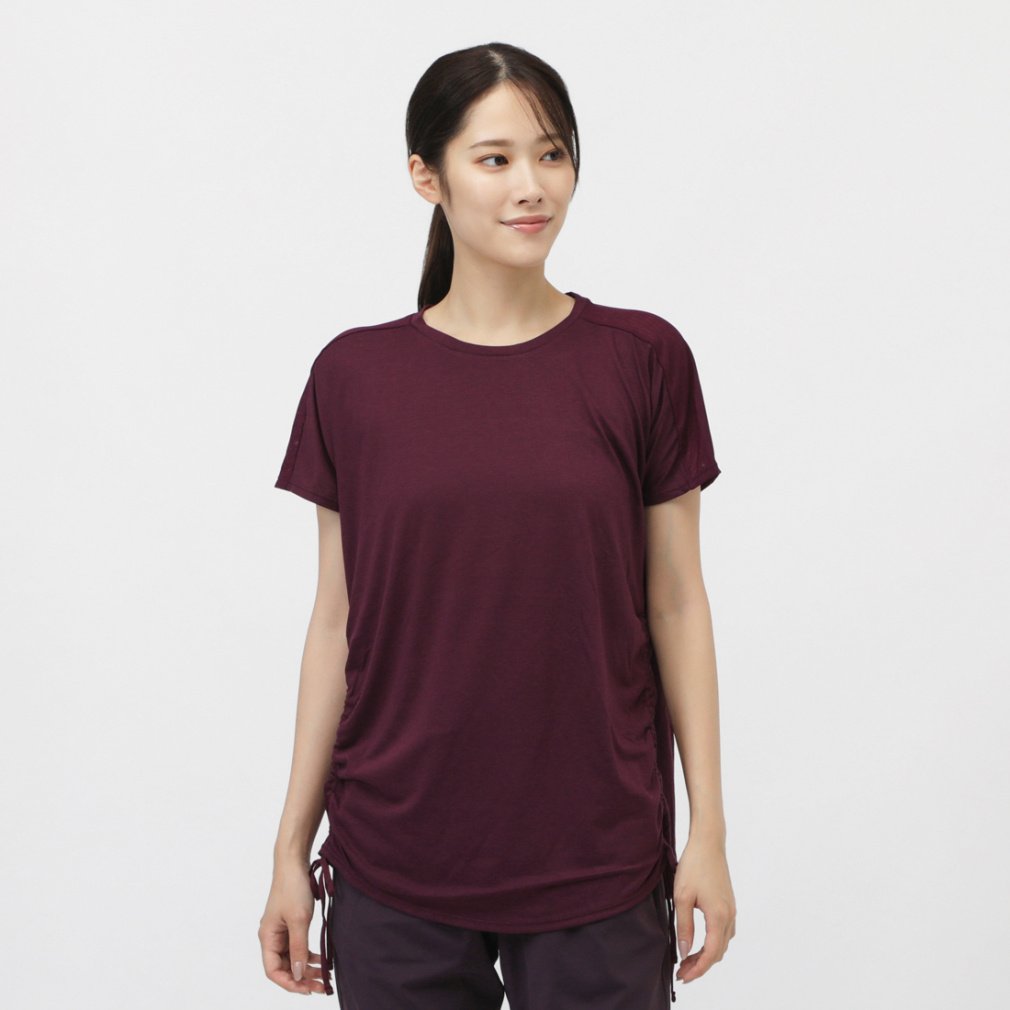 ティゴラ レディース 半袖 Tシャツ サイドシャーリングTシャツ TR-3F2725TS スポーツウェア ヨガウェア TIGORA