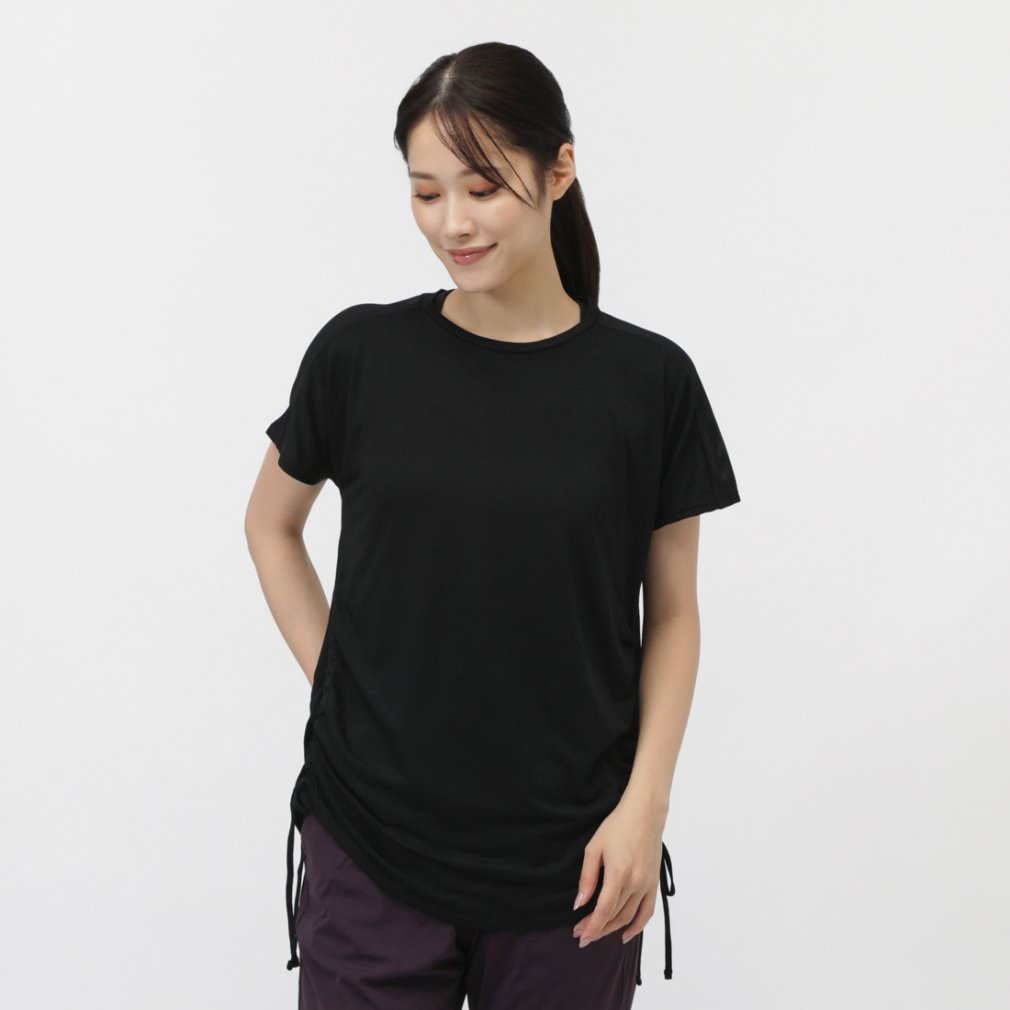 ティゴラ レディース 半袖 Tシャツ サイドシャーリングTシャツ TR-3F2725TS スポーツウェア ヨガウェア TIGORA