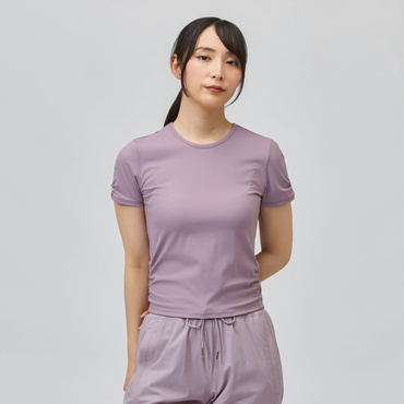 フィットネスリブ半袖Tシャツ