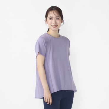 フィットネス 後ろシア付き半袖Tシャツ