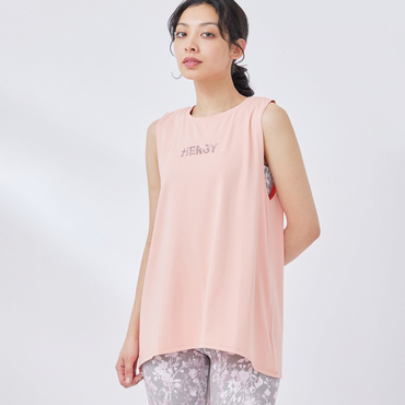 フラワーロゴタンクトップス(ペールピンク-M)