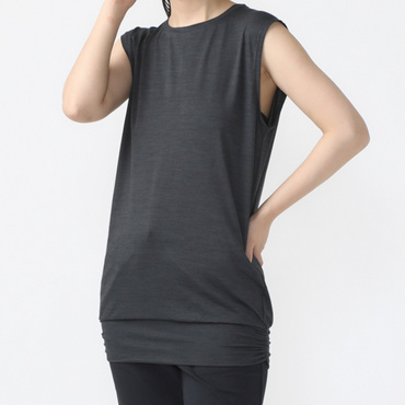 フィットネス チュニック丈 ノースリーブ Tシャツ