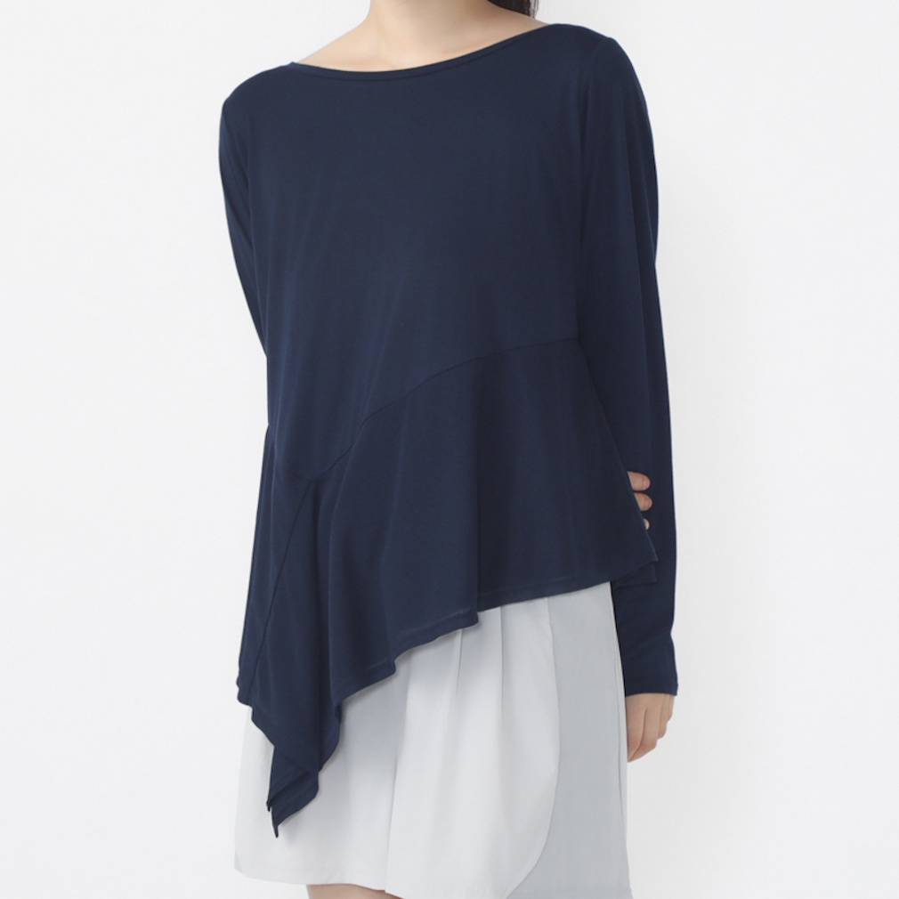 フィットネス 裾フレア長袖Tシャツ