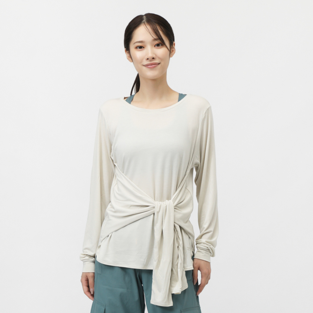 ティゴラ レディース 長袖 Tシャツ 2WAYタイロングTシャツ TR-3F2755TL スポーツウェア ヨガウェア TIGORA